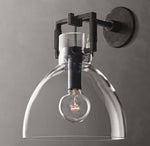 Machinist Glass Cloche Sconce 10"