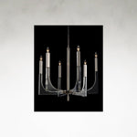 Leahs 6-Light 30-Inch Acrylic and Nickel Ceiling Chandelier