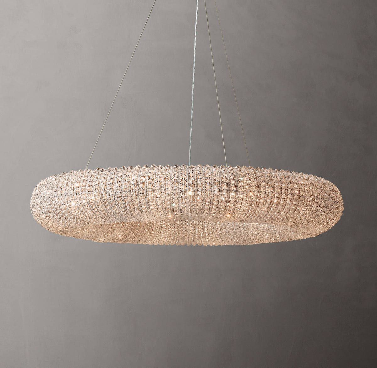 Crystal Halo Clear Round LED Chandelier 41"