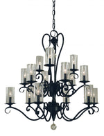 Louvre Foyer Chandelier, 12-Light, Brass, 32"W (4806 AB/MBLACK 9Q86A)