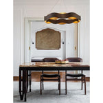 Bailey Street Home - 79-BEL-2656973 - Transitional Large LED Chandelier with Bronze/gold Metal Waves-5.5 inches-Chandeliers
