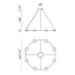 Bailey Street Home - 79-BEL-4534098 - Burley Row - 48W 8 LED Chandelier in Contemporary Modern Style - 47.5 Inches Wide by 4 Inches High
