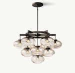 Cabrette Clear Glass Round Chandelier 36"