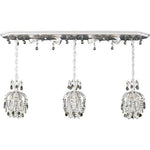 Antique Silver Three-Light Black Diamond Vintage Crystal Pendant Light, 36W x 20H x 36D