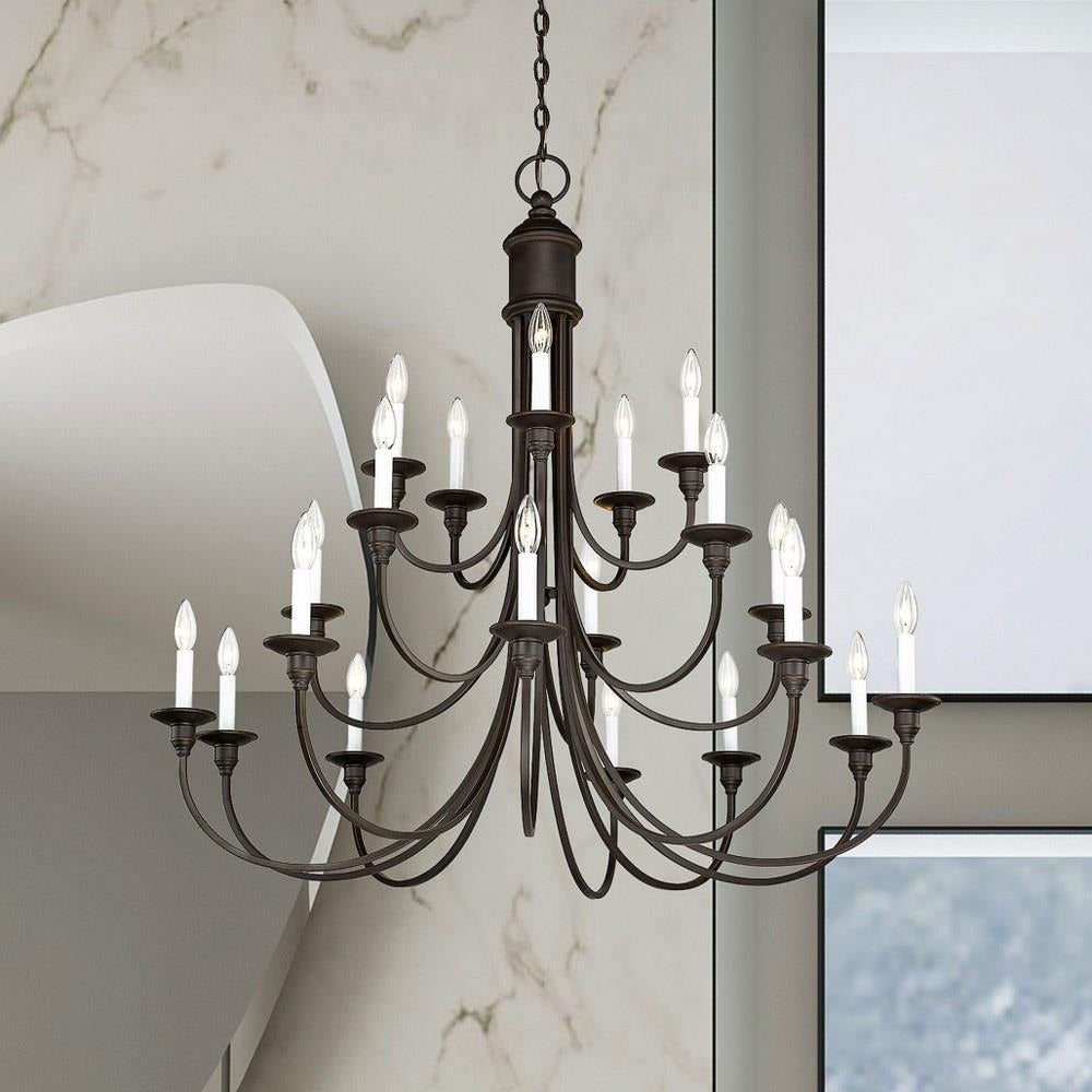 Livex Lighting - 5140 - Cranford - 20 Light Foyer Chandelier in Farmhouse Style - 42 Inches wide by 40 Inches high