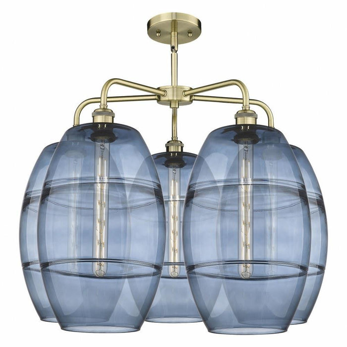Innovations Lighting - 516-5CR-OB-G557-10CL - Vaz - 5 Light Stem Hung Chandelier In Industrial Style-24 Inches Tall and 28 Inches Wide
