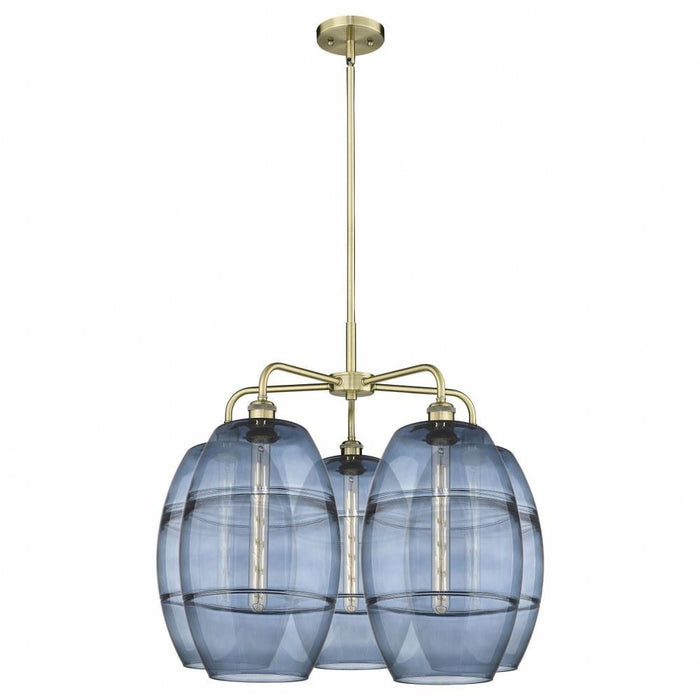 Innovations Lighting - 516-5CR-OB-G557-10CL - Vaz - 5 Light Stem Hung Chandelier In Industrial Style-24 Inches Tall and 28 Inches Wide