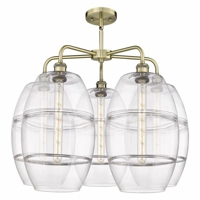 Innovations Lighting - 516-5CR-OB-G557-10CL - Vaz - 5 Light Stem Hung Chandelier In Industrial Style-24 Inches Tall and 28 Inches Wide
