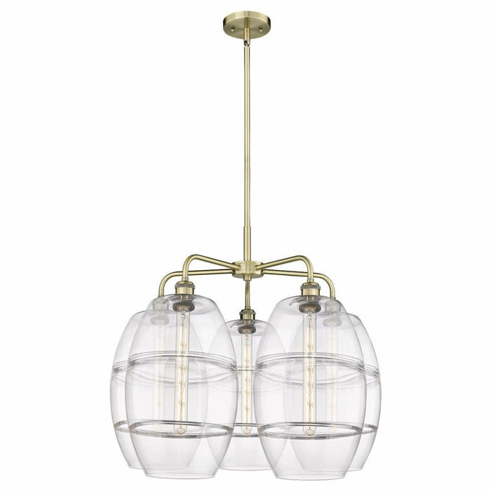 Innovations Lighting - 516-5CR-OB-G557-10CL - Vaz - 5 Light Stem Hung Chandelier In Industrial Style-24 Inches Tall and 28 Inches Wide