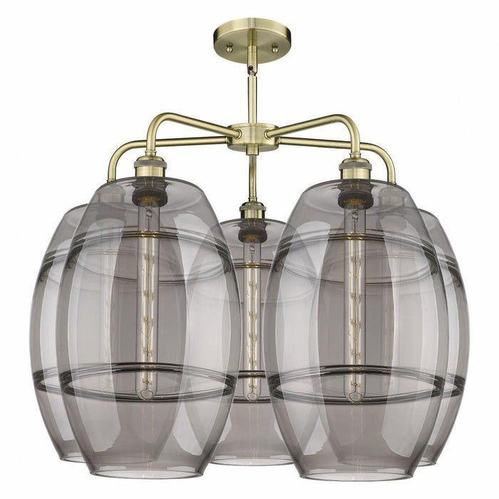 Innovations Lighting - 516-5CR-OB-G557-10CL - Vaz - 5 Light Stem Hung Chandelier In Industrial Style-24 Inches Tall and 28 Inches Wide