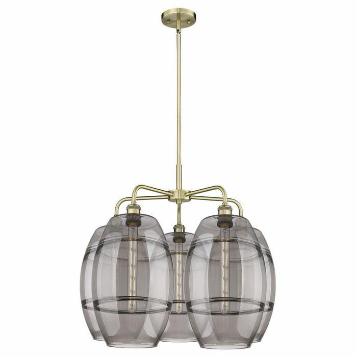 Innovations Lighting - 516-5CR-OB-G557-10CL - Vaz - 5 Light Stem Hung Chandelier In Industrial Style-24 Inches Tall and 28 Inches Wide