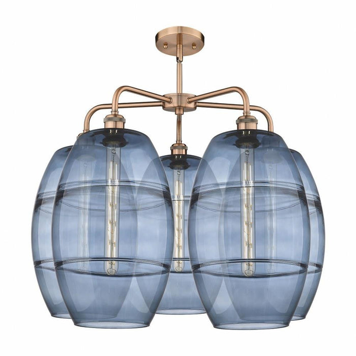 Innovations Lighting - 516-5CR-OB-G557-10CL - Vaz - 5 Light Stem Hung Chandelier In Industrial Style-24 Inches Tall and 28 Inches Wide