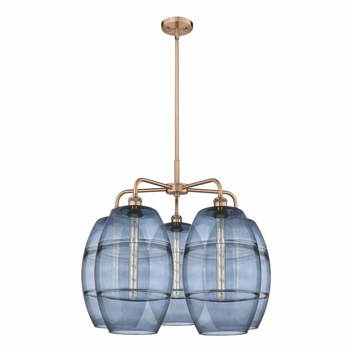Innovations Lighting - 516-5CR-OB-G557-10CL - Vaz - 5 Light Stem Hung Chandelier In Industrial Style-24 Inches Tall and 28 Inches Wide