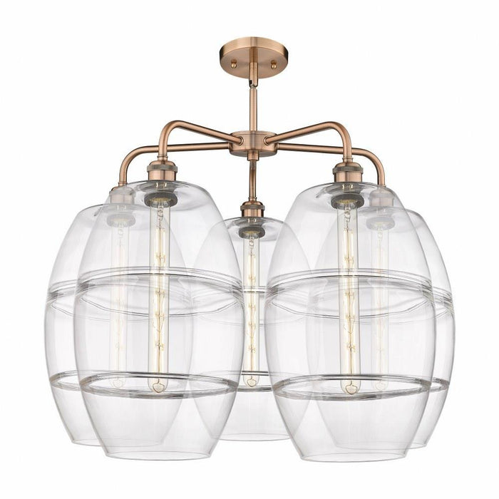 Innovations Lighting - 516-5CR-OB-G557-10CL - Vaz - 5 Light Stem Hung Chandelier In Industrial Style-24 Inches Tall and 28 Inches Wide