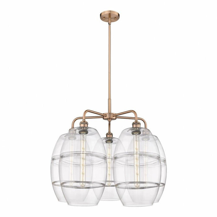 Innovations Lighting - 516-5CR-OB-G557-10CL - Vaz - 5 Light Stem Hung Chandelier In Industrial Style-24 Inches Tall and 28 Inches Wide