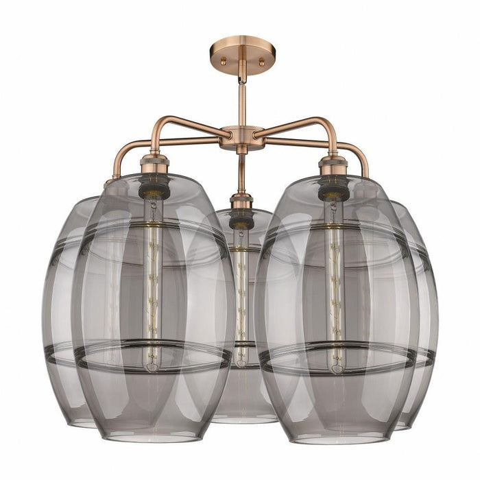 Innovations Lighting - 516-5CR-OB-G557-10CL - Vaz - 5 Light Stem Hung Chandelier In Industrial Style-24 Inches Tall and 28 Inches Wide