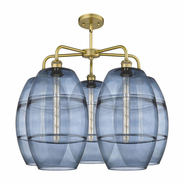 Innovations Lighting - 516-5CR-OB-G557-10CL - Vaz - 5 Light Stem Hung Chandelier In Industrial Style-24 Inches Tall and 28 Inches Wide