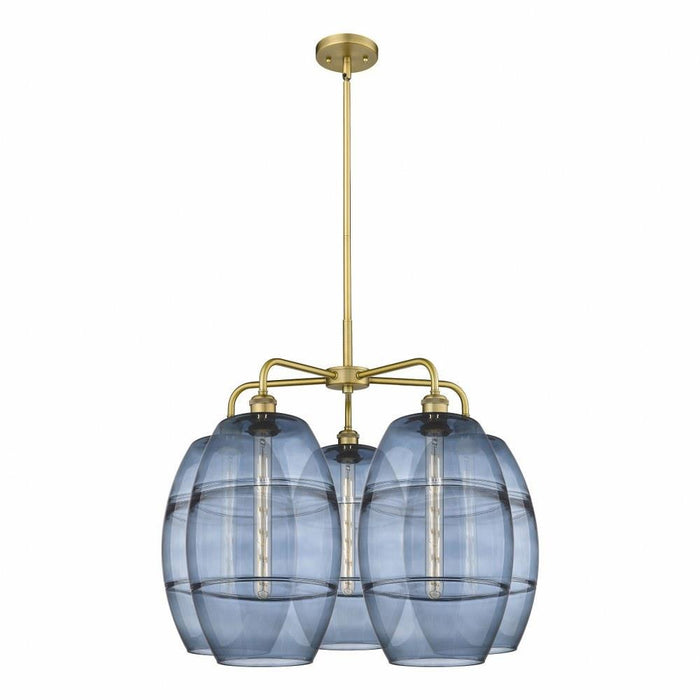 Innovations Lighting - 516-5CR-OB-G557-10CL - Vaz - 5 Light Stem Hung Chandelier In Industrial Style-24 Inches Tall and 28 Inches Wide