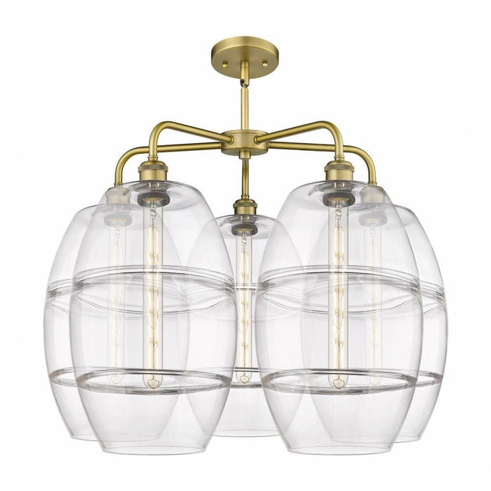 Innovations Lighting - 516-5CR-OB-G557-10CL - Vaz - 5 Light Stem Hung Chandelier In Industrial Style-24 Inches Tall and 28 Inches Wide