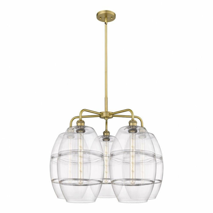 Innovations Lighting - 516-5CR-OB-G557-10CL - Vaz - 5 Light Stem Hung Chandelier In Industrial Style-24 Inches Tall and 28 Inches Wide