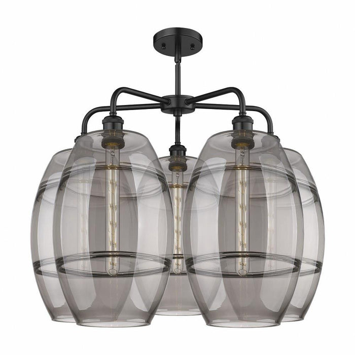 Innovations Lighting - 516-5CR-OB-G557-10CL - Vaz - 5 Light Stem Hung Chandelier In Industrial Style-24 Inches Tall and 28 Inches Wide
