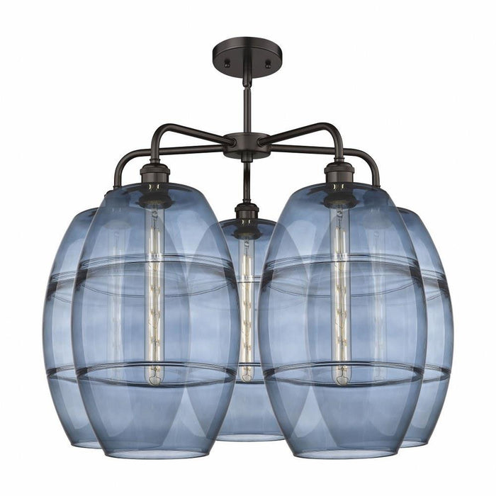 Innovations Lighting - 516-5CR-OB-G557-10CL - Vaz - 5 Light Stem Hung Chandelier In Industrial Style-24 Inches Tall and 28 Inches Wide