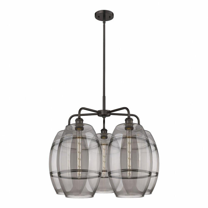 Innovations Lighting - 516-5CR-OB-G557-10CL - Vaz - 5 Light Stem Hung Chandelier In Industrial Style-24 Inches Tall and 28 Inches Wide