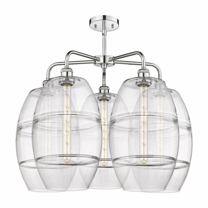 Innovations Lighting - 516-5CR-OB-G557-10CL - Vaz - 5 Light Stem Hung Chandelier In Industrial Style-24 Inches Tall and 28 Inches Wide