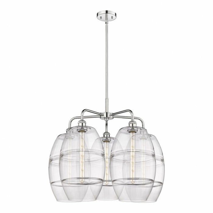 Innovations Lighting - 516-5CR-OB-G557-10CL - Vaz - 5 Light Stem Hung Chandelier In Industrial Style-24 Inches Tall and 28 Inches Wide