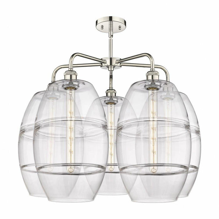 Innovations Lighting - 516-5CR-OB-G557-10CL - Vaz - 5 Light Stem Hung Chandelier In Industrial Style-24 Inches Tall and 28 Inches Wide