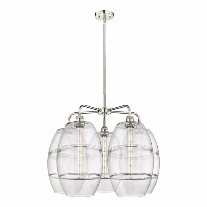Innovations Lighting - 516-5CR-OB-G557-10CL - Vaz - 5 Light Stem Hung Chandelier In Industrial Style-24 Inches Tall and 28 Inches Wide