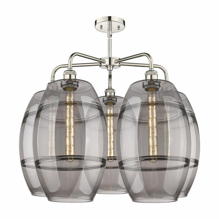 Innovations Lighting - 516-5CR-OB-G557-10CL - Vaz - 5 Light Stem Hung Chandelier In Industrial Style-24 Inches Tall and 28 Inches Wide