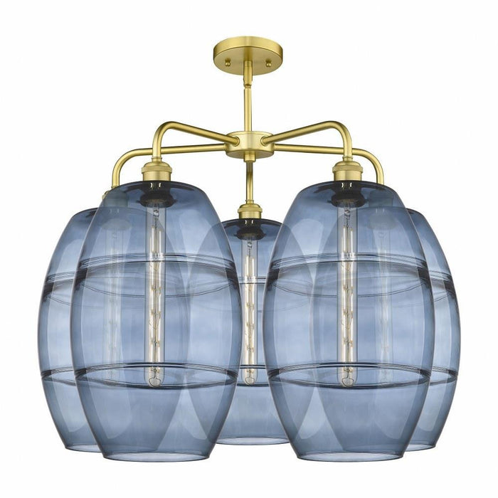 Innovations Lighting - 516-5CR-OB-G557-10CL - Vaz - 5 Light Stem Hung Chandelier In Industrial Style-24 Inches Tall and 28 Inches Wide