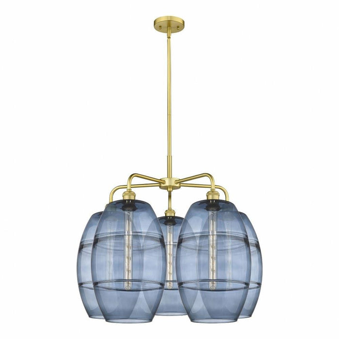 Innovations Lighting - 516-5CR-OB-G557-10CL - Vaz - 5 Light Stem Hung Chandelier In Industrial Style-24 Inches Tall and 28 Inches Wide