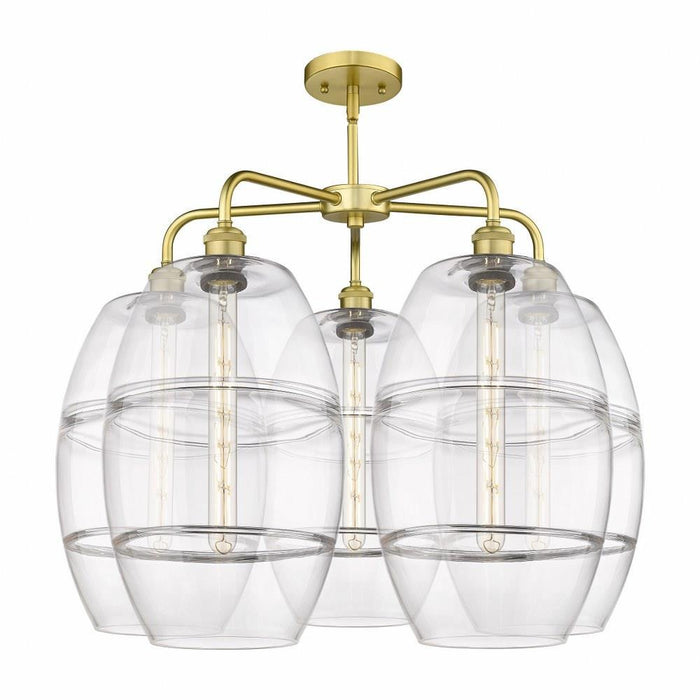 Innovations Lighting - 516-5CR-OB-G557-10CL - Vaz - 5 Light Stem Hung Chandelier In Industrial Style-24 Inches Tall and 28 Inches Wide