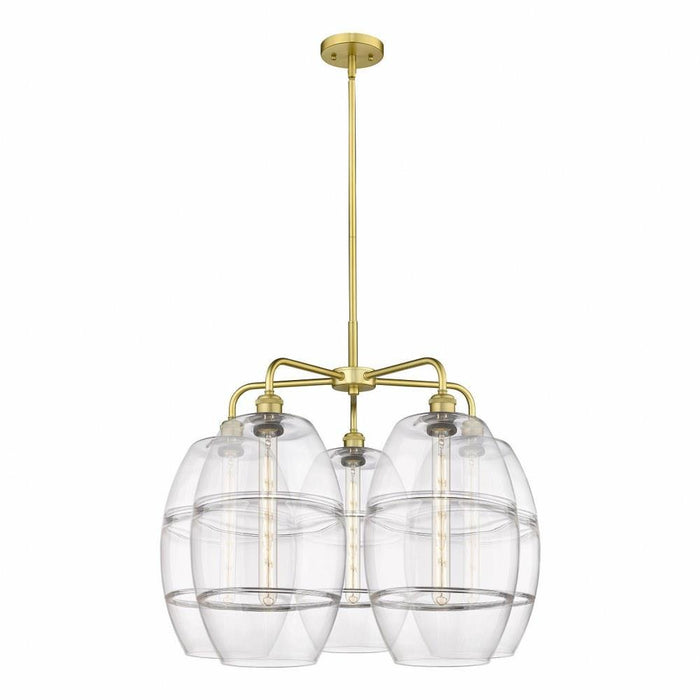 Innovations Lighting - 516-5CR-OB-G557-10CL - Vaz - 5 Light Stem Hung Chandelier In Industrial Style-24 Inches Tall and 28 Inches Wide