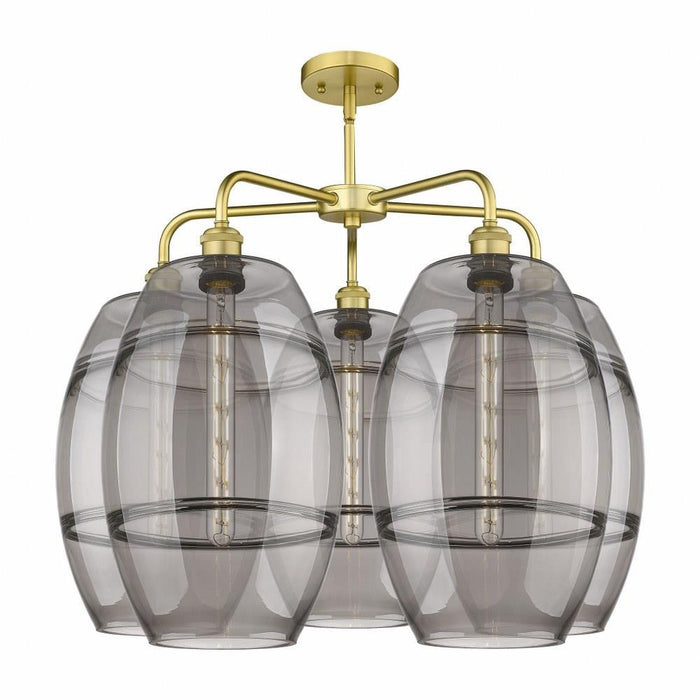 Innovations Lighting - 516-5CR-OB-G557-10CL - Vaz - 5 Light Stem Hung Chandelier In Industrial Style-24 Inches Tall and 28 Inches Wide