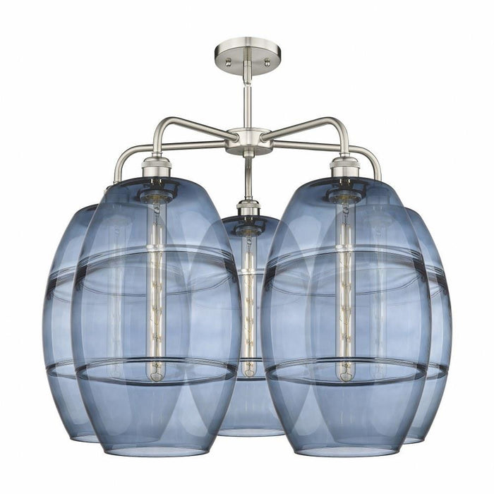 Innovations Lighting - 516-5CR-OB-G557-10CL - Vaz - 5 Light Stem Hung Chandelier In Industrial Style-24 Inches Tall and 28 Inches Wide
