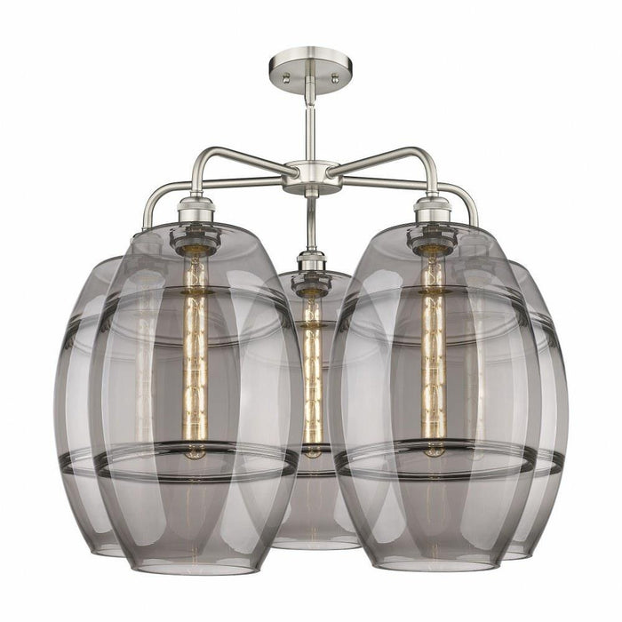 Innovations Lighting - 516-5CR-OB-G557-10CL - Vaz - 5 Light Stem Hung Chandelier In Industrial Style-24 Inches Tall and 28 Inches Wide
