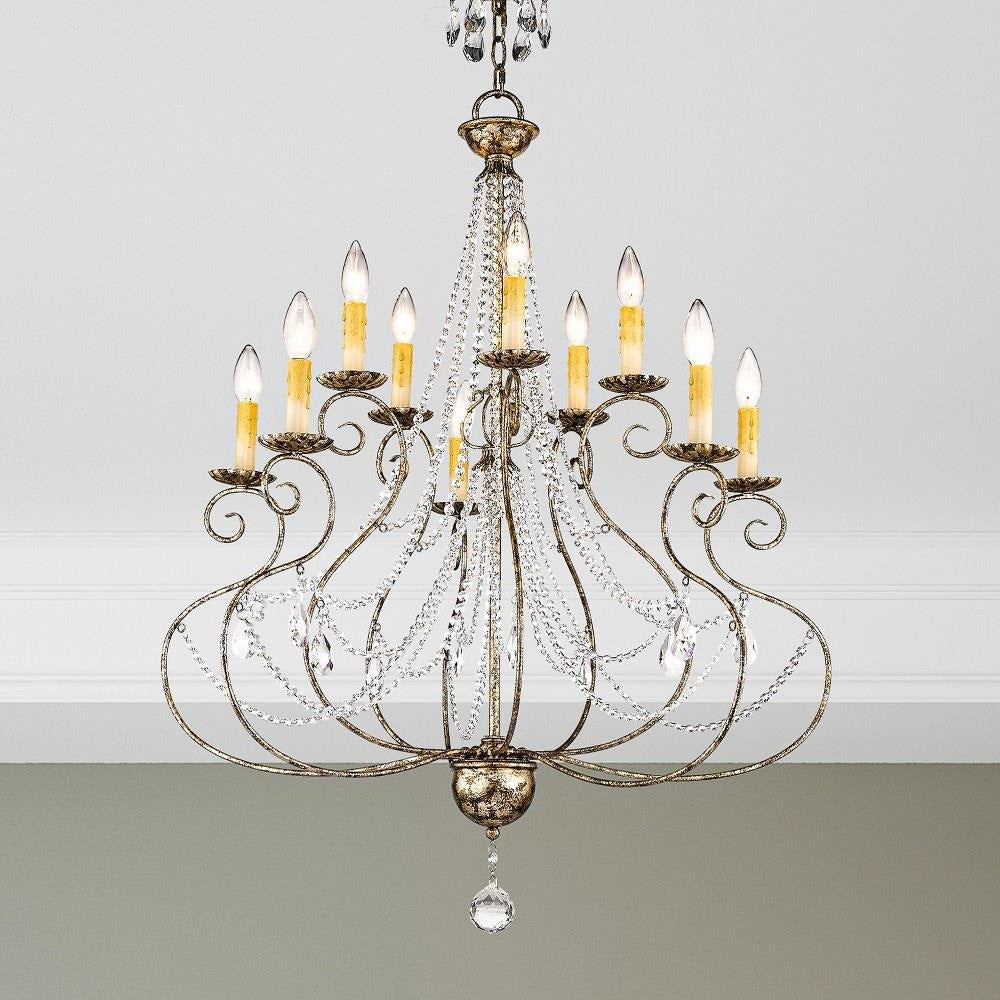 Livex Lighting - 51909-36 - Isabella - 10 Light Chandelier in French Country Style - 32 Inches wide by 38.25 Inches high