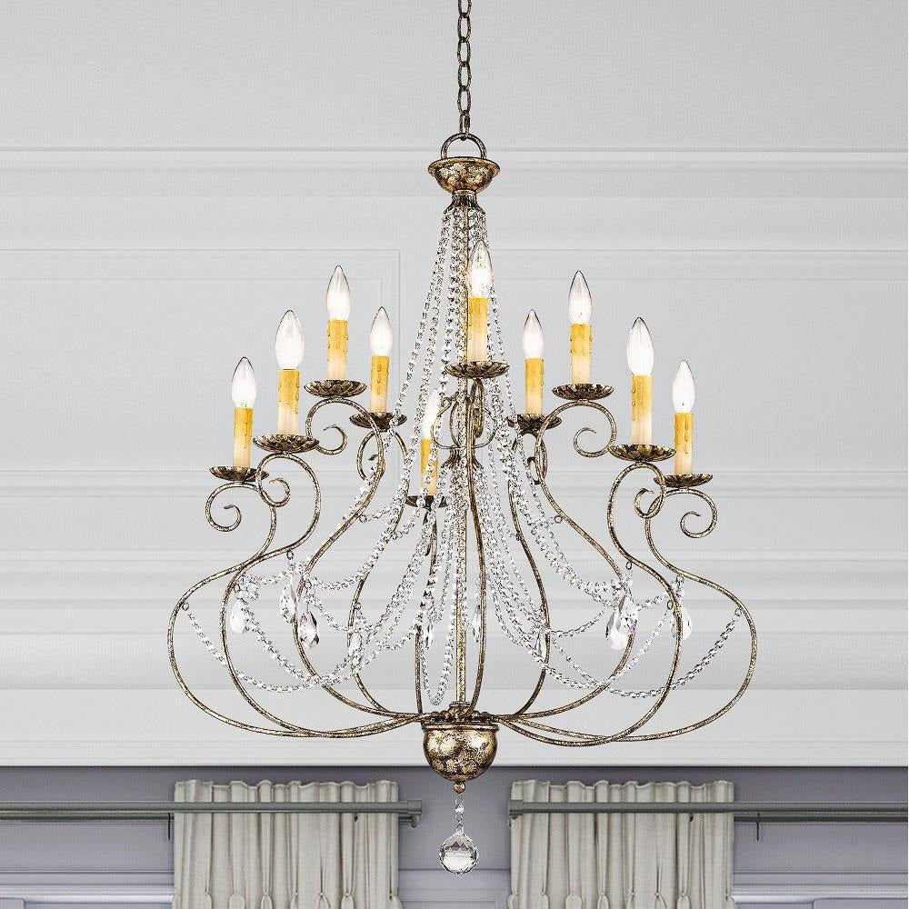 Livex Lighting - 51909-36 - Isabella - 10 Light Chandelier in French Country Style - 32 Inches wide by 38.25 Inches high