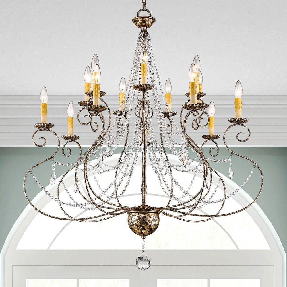 Livex Lighting - 51910-36 - Isabella - 14 Light Foyer Chandelier in French Country Style - 36 Inches wide by 41.25 Inches high