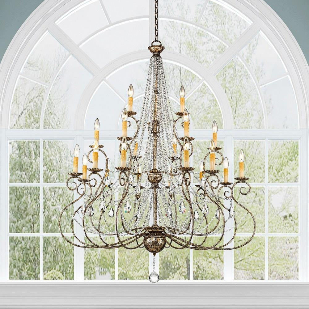 Livex Lighting - 51919-36 - Isabella - 21 Light Foyer Chandelier in French Country Style - 42.5 Inches wide by 54.25 Inches high
