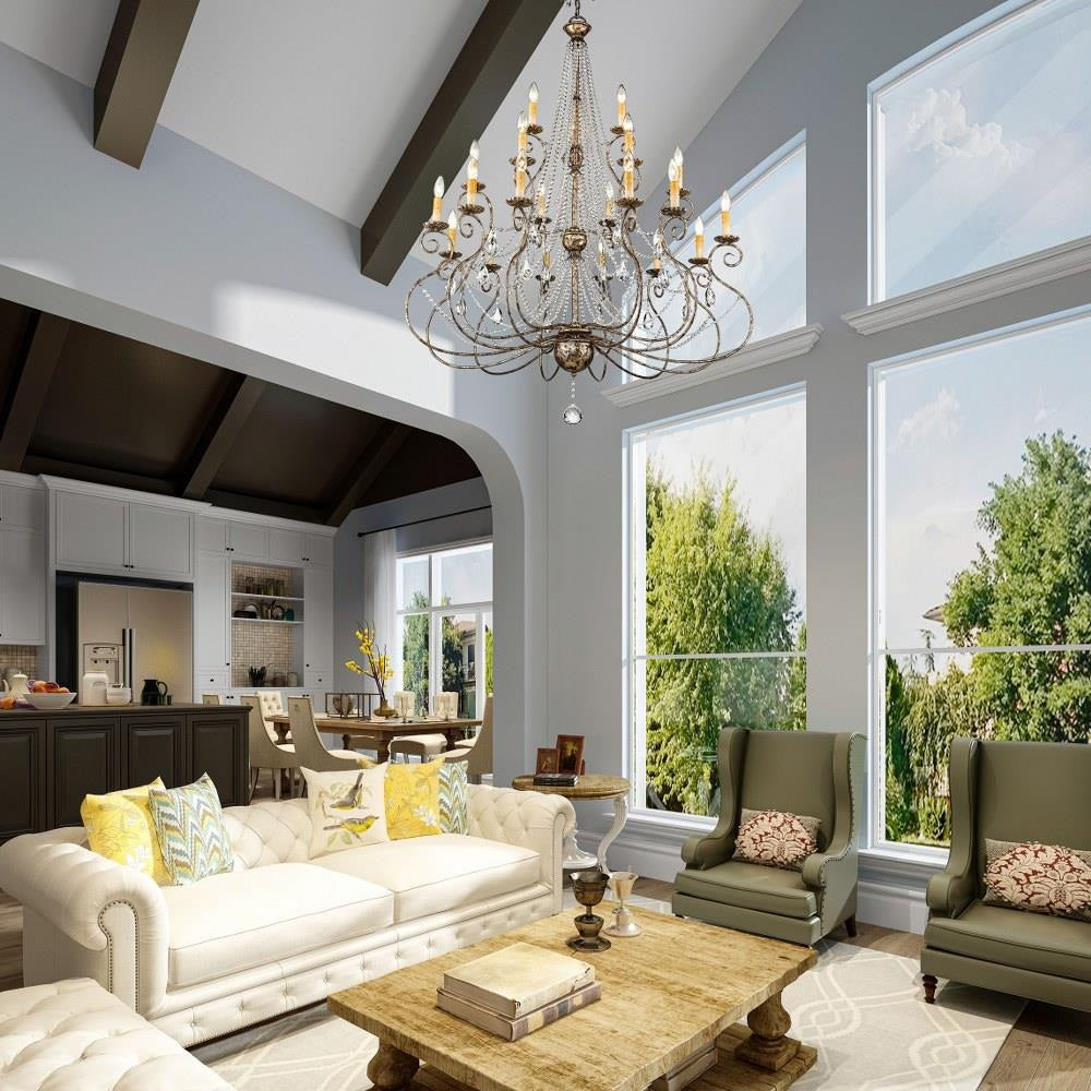 Livex Lighting - 51919-36 - Isabella - 21 Light Foyer Chandelier in French Country Style - 42.5 Inches wide by 54.25 Inches high