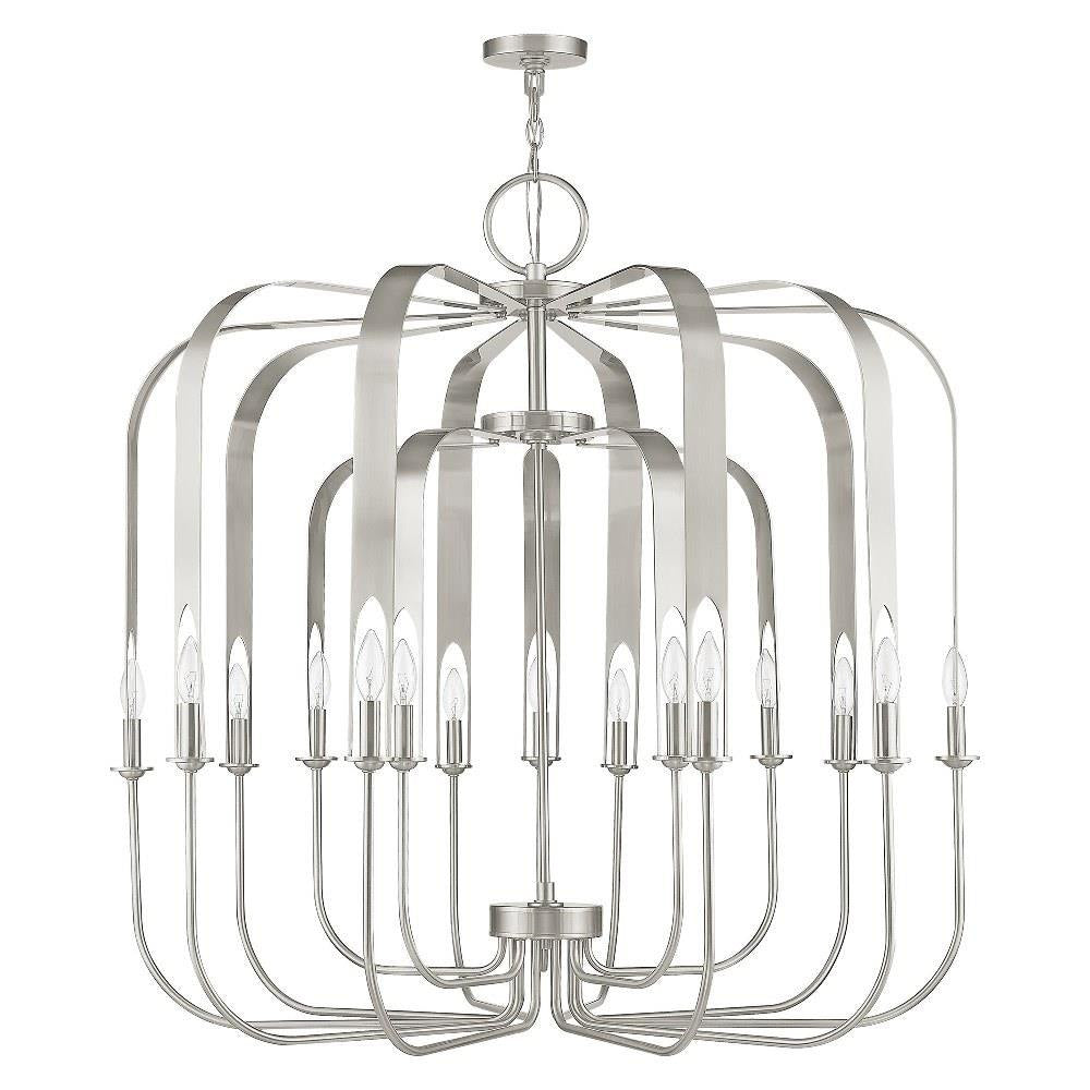 Livex Lighting - 51949-91 - Addison - 15 Light Foyer Chandelier in Contemporary Style - 42 Inches wide by 41.5 Inches high