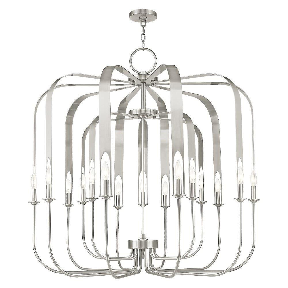 Livex Lighting - 51949-91 - Addison - 15 Light Foyer Chandelier in Contemporary Style - 42 Inches wide by 41.5 Inches high