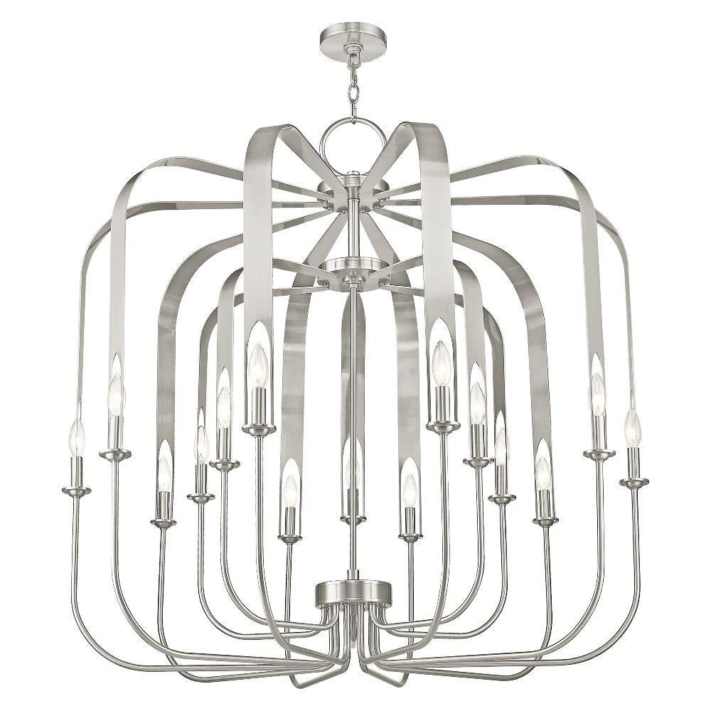 Livex Lighting - 51949-91 - Addison - 15 Light Foyer Chandelier in Contemporary Style - 42 Inches wide by 41.5 Inches high