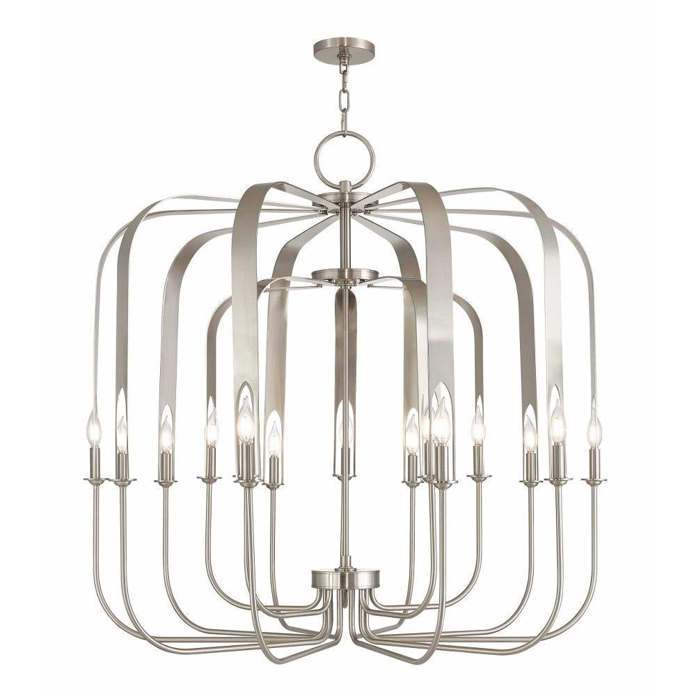Livex Lighting - 51949-91 - Addison - 15 Light Foyer Chandelier in Contemporary Style - 42 Inches wide by 41.5 Inches high