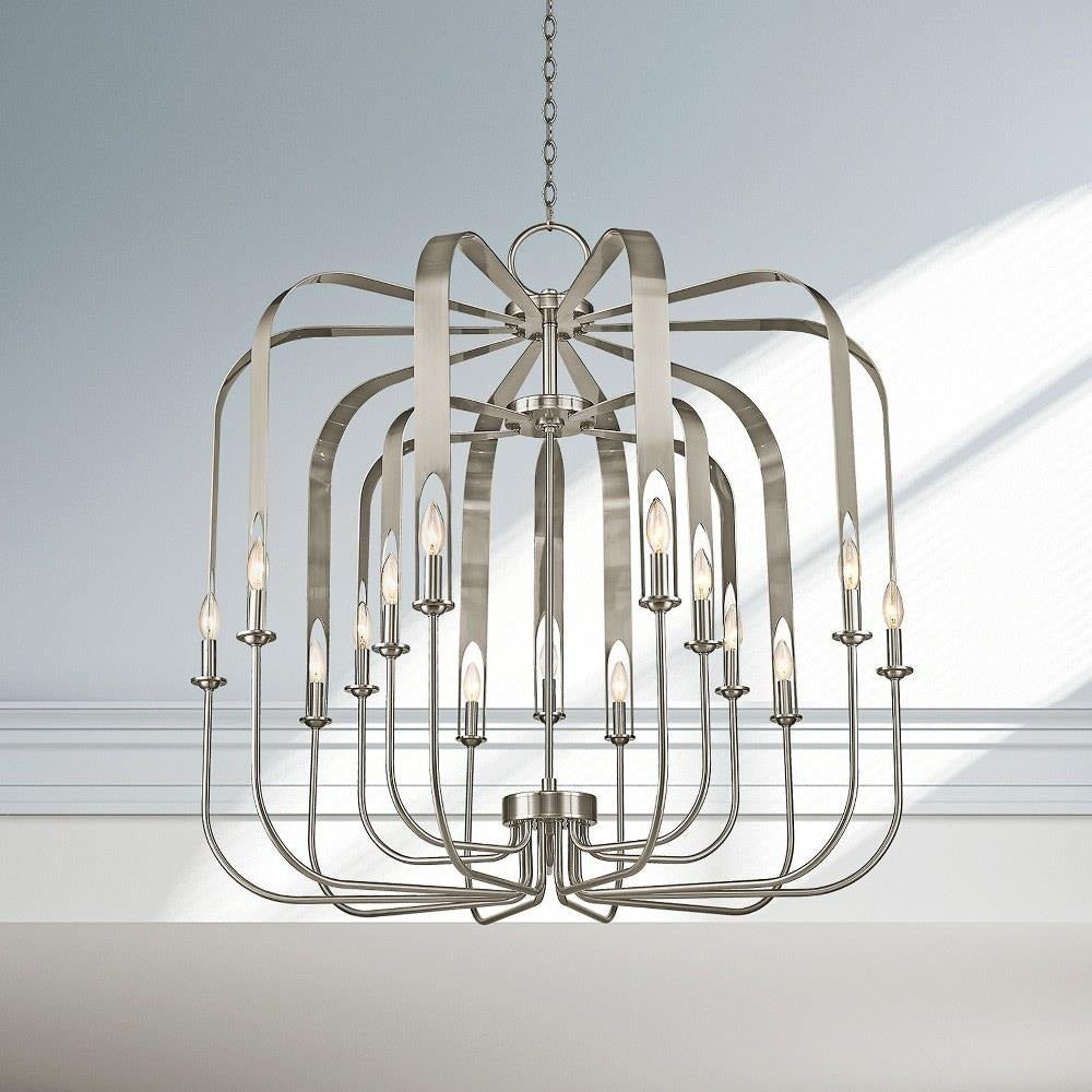 Livex Lighting - 51949-91 - Addison - 15 Light Foyer Chandelier in Contemporary Style - 42 Inches wide by 41.5 Inches high