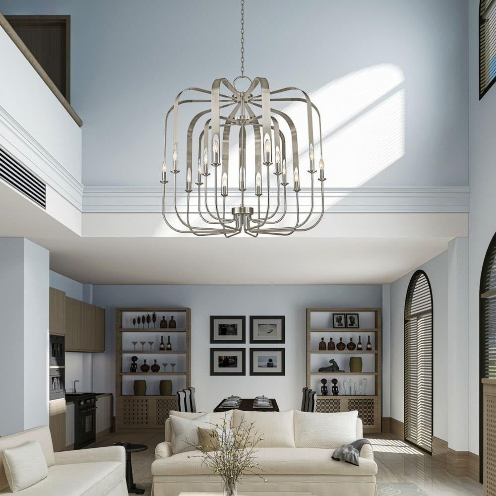 Livex Lighting - 51949-91 - Addison - 15 Light Foyer Chandelier in Contemporary Style - 42 Inches wide by 41.5 Inches high